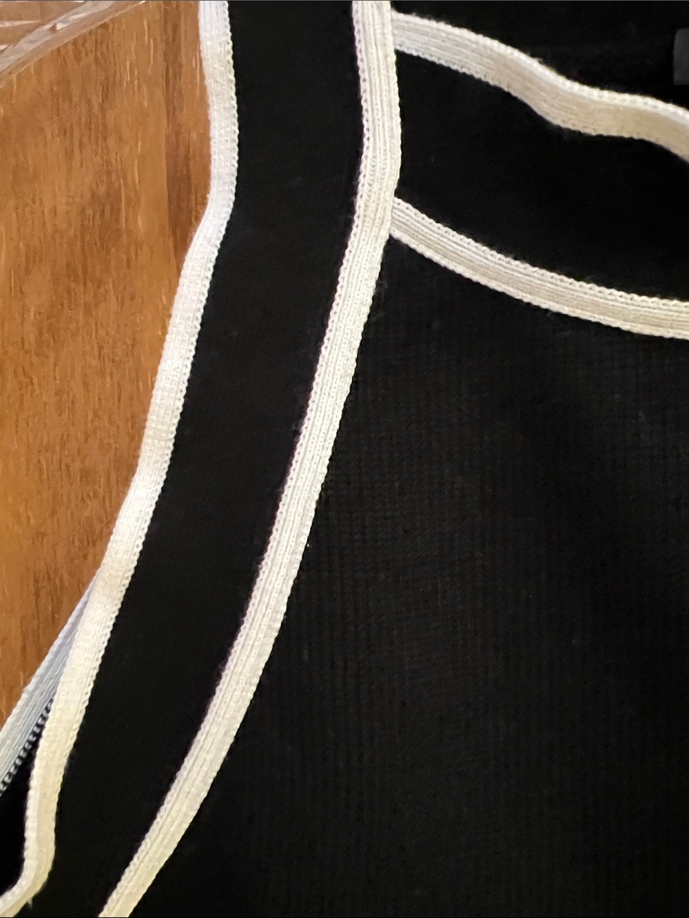 Mossimo Dutti Black Ribbed Tank with White Piping. Medium. EUC. - Picture 4 of 8